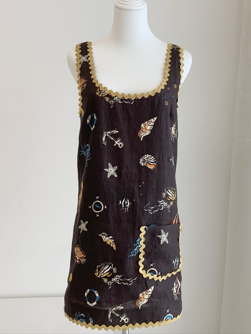 Alemais Printed scalloped linen minidress - Picture 6 of 8